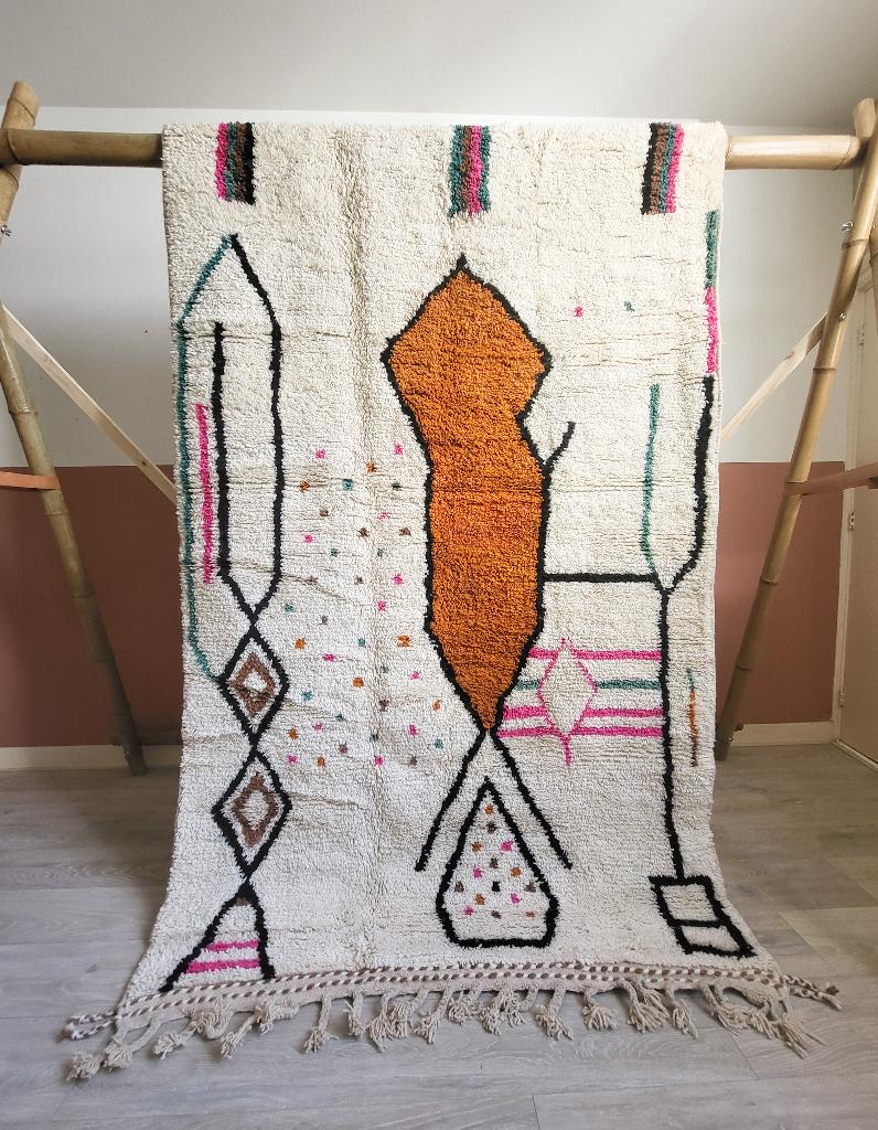 Berber vloerkleed Azilal Marokkaans tapijt puur wol 250x150, Nijmegen, Zwart, 150 tot 200 cm, MyWool&