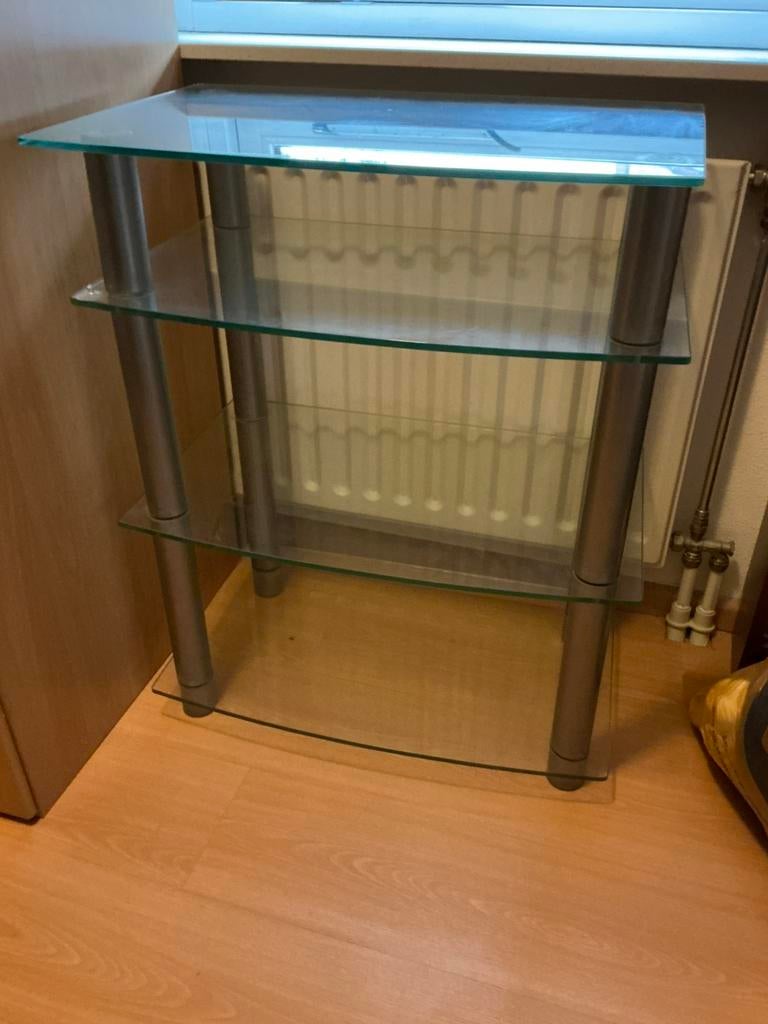 Glazen  computertafel / printertafel, Huis en Inrichting, Ophalen, 50 tot 100 cm, Minder dan 100 cm, 25 tot 50 cm