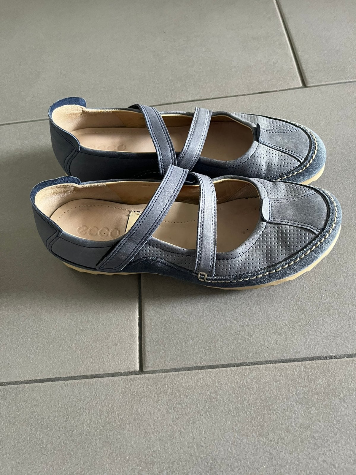 Ecco ballerinas, instappers, Blauw, Zo goed als nieuw, Ballerina's, Ophalen of Verzenden