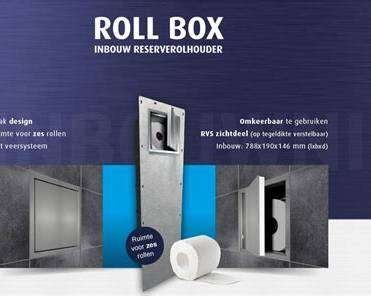 Nieuwe Roll  inbouw reserverolhouder – 6 toiletrollen, Doe-het-zelf en Verbouw, Sanitair, Ophalen, Nieuw, Rvs, Overige typen