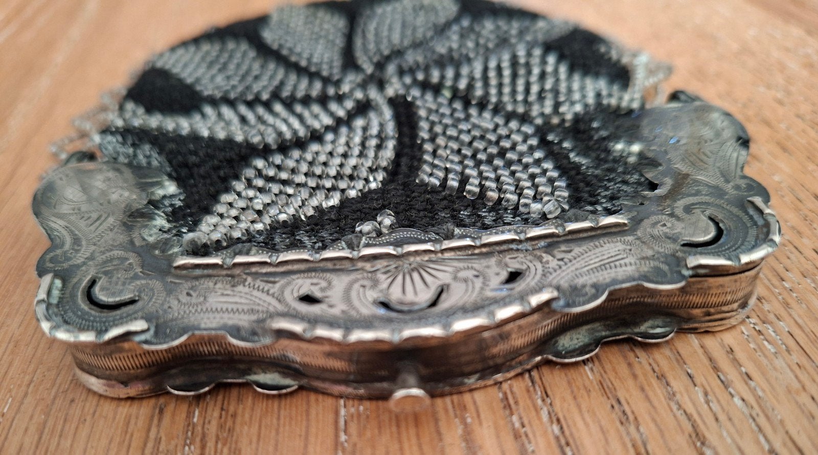 Antiek Zilveren Kralenbeursje / Kralentasje, Antiek en Kunst, Ophalen of Verzenden, Zilver