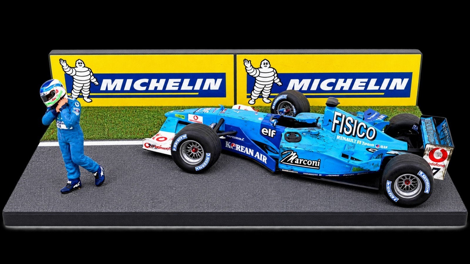 Fisichella Renault F1 Crash Diorama - Schaalmodel 1/43, Overige merken, Gebruikt, Auto, 1:32 tot 1:50