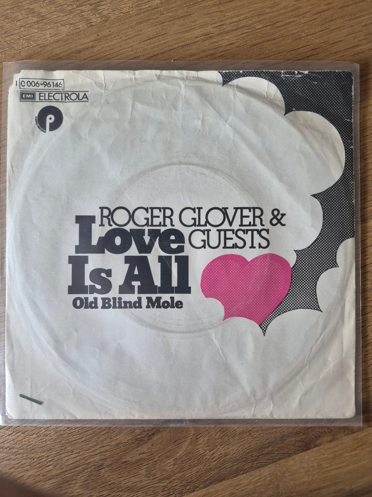 Roger Glover & Love Guests - Love Is All / Old Blind Mole, Gebruikt, Originele persing, 7 inch, Single