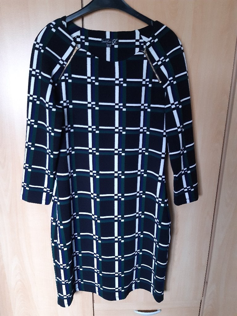 Zwart, geruite jurk van Promiss, maat XL/42, Kleding | Dames, Jurken, Promiss, Zwart, Maat 42/44 (L), Ophalen of Verzenden