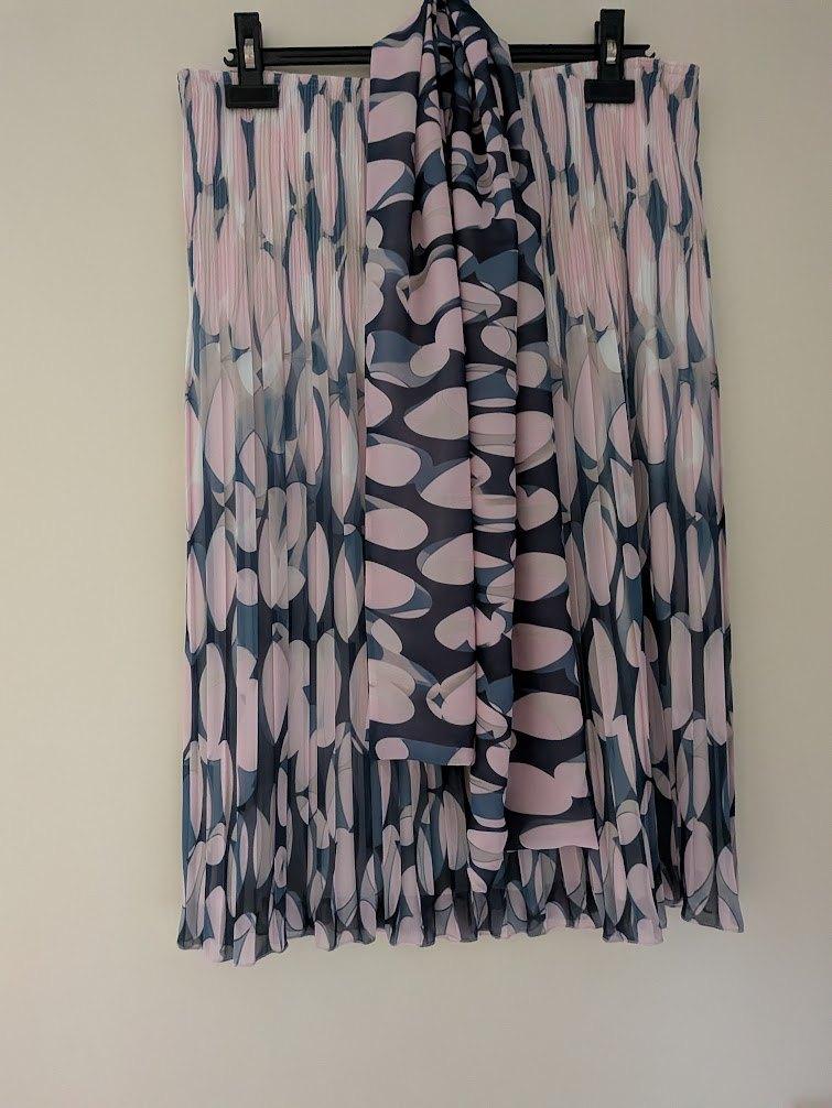 Sommermann roze/blauwe rok met bijpassende sjaal, Sommermann, Maat 42/44 (L), Ophalen of Verzenden, Zo goed als nieuw