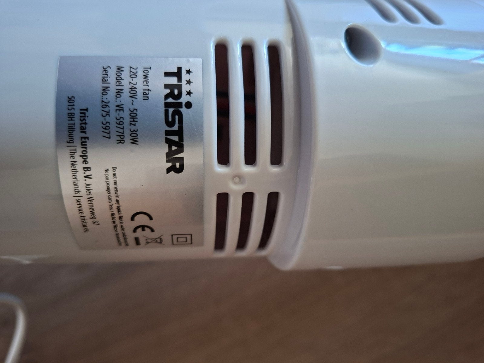 Tristar Torenventilator VE-5977PR - Wit 73 cm hoog, Ophalen, Gebruikt, Torenventilator