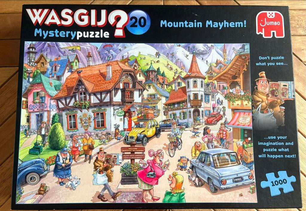 Wasgij Mystery 20: Mountain Mayhem! 1000 stukjes, Ophalen of Verzenden, 500 t/m 1500 stukjes, Gebruikt, Legpuzzel