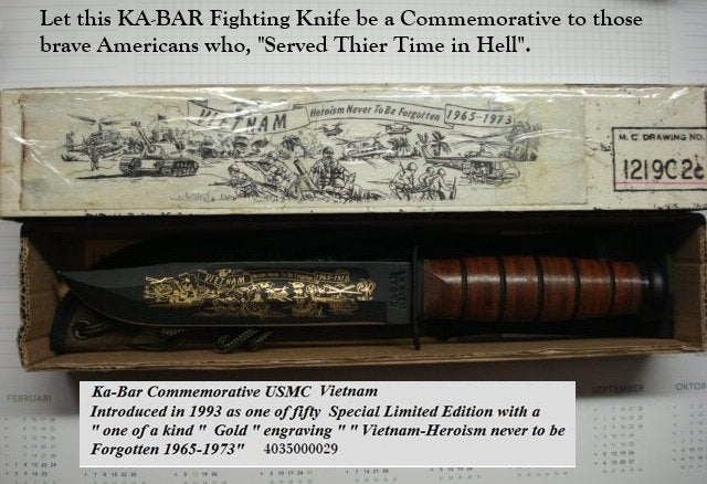 T.k.a. Ka-Bar Vietnam Herdenkings Dagger., Ophalen of Verzenden, Overige soorten, Amerika, Mes of Dolk