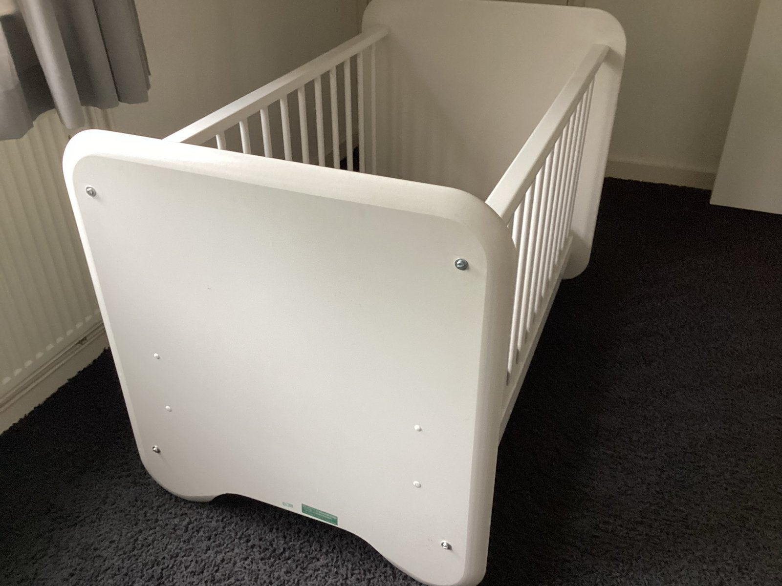Wit Ledikantje met Matras en Lattenbodem, Ophalen, Gebruikt, Lattenbodem, Minder dan 140 cm