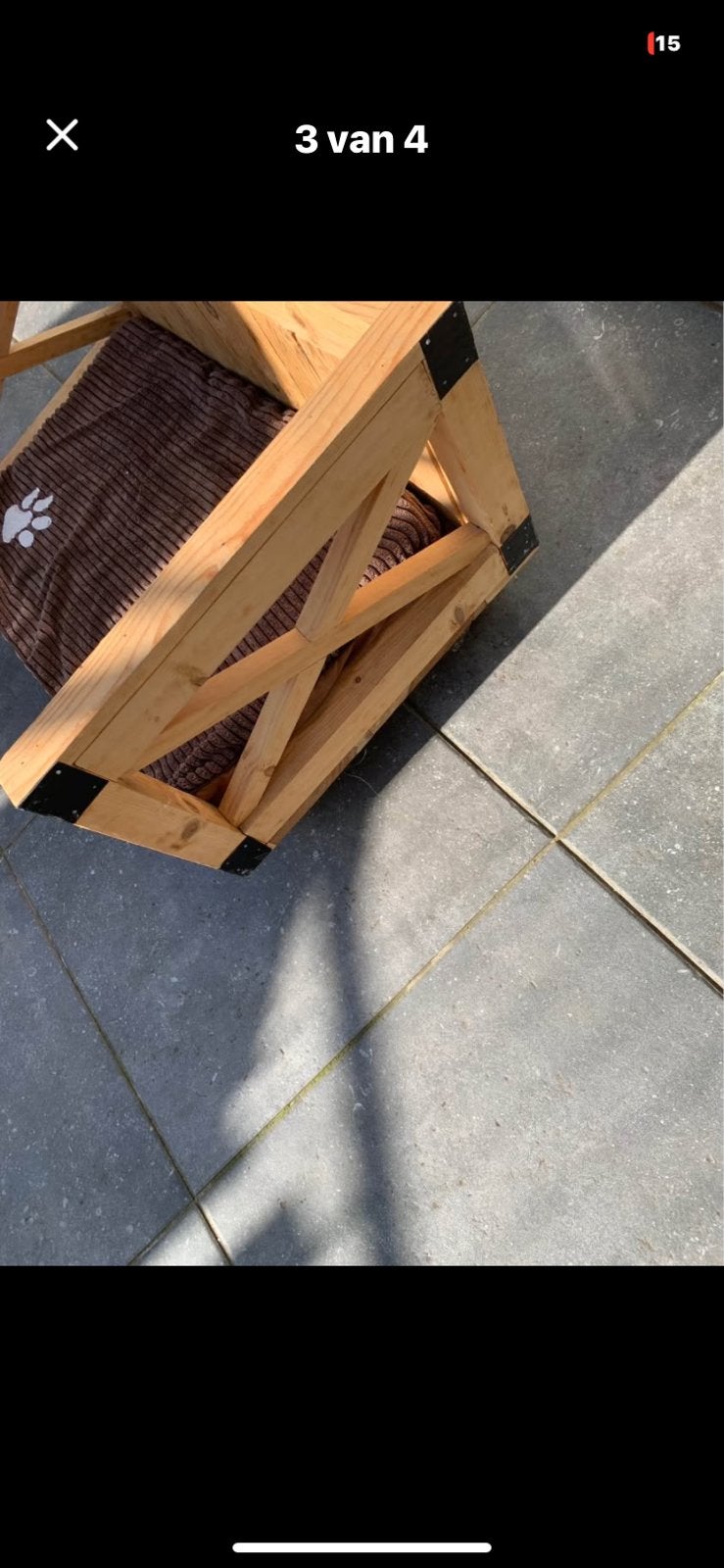 Houten hondenmand als nieuw, Ophalen of Verzenden, Zo goed als nieuw, Overige