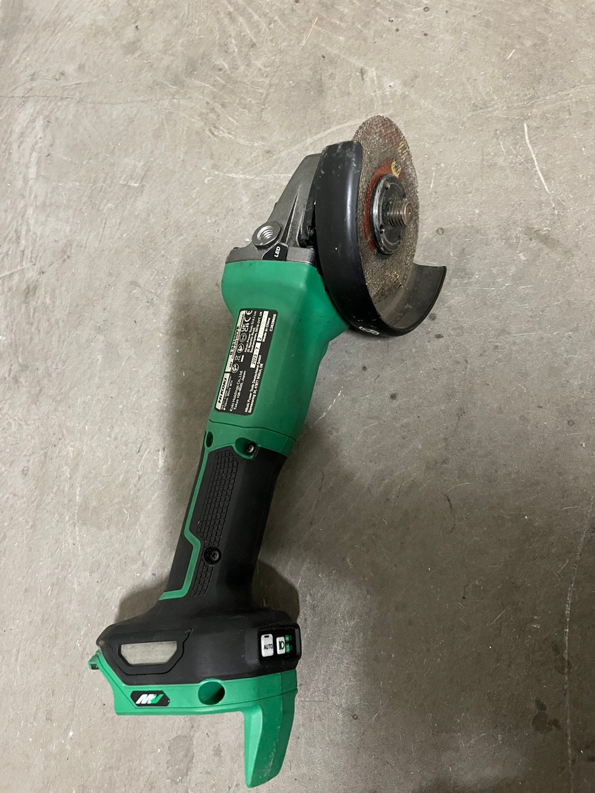 Hikoki body goed werkende, Ophalen of Verzenden, Zo goed als nieuw, Minder dan 700 watt, Haakse handslijpmachine