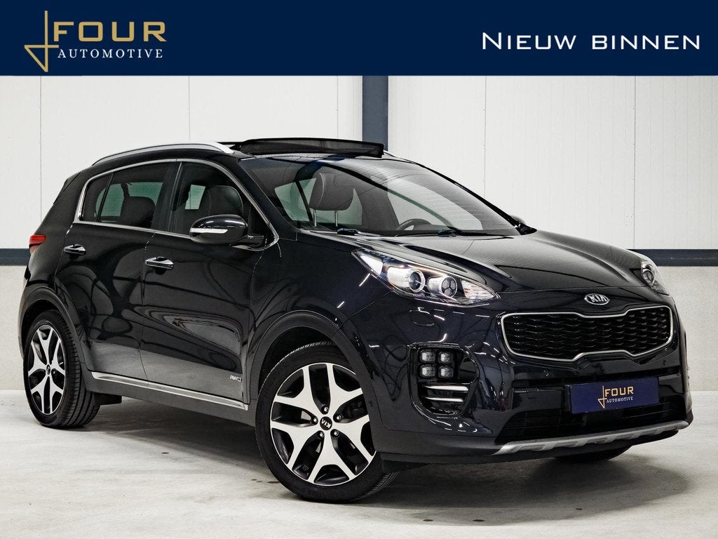 Kia Sportage 1.6 T-GDI 4WD GT-Line | Pano | JBL | Ventilatie, Auto's, Kia, Gebruikt, Zwart, Leder, Bedrijf