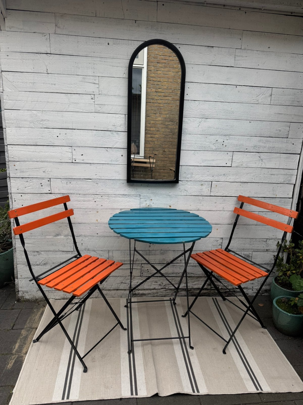 Vintage bistro set, Ophalen of Verzenden, Overige materialen, 2 zitplaatsen