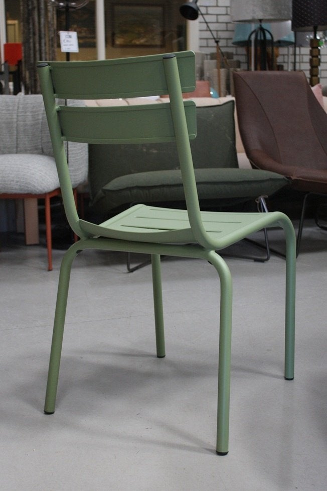 Hippe aluminium tuinstoelen pastelgroen terrasstoel terras, Ophalen, Nieuw