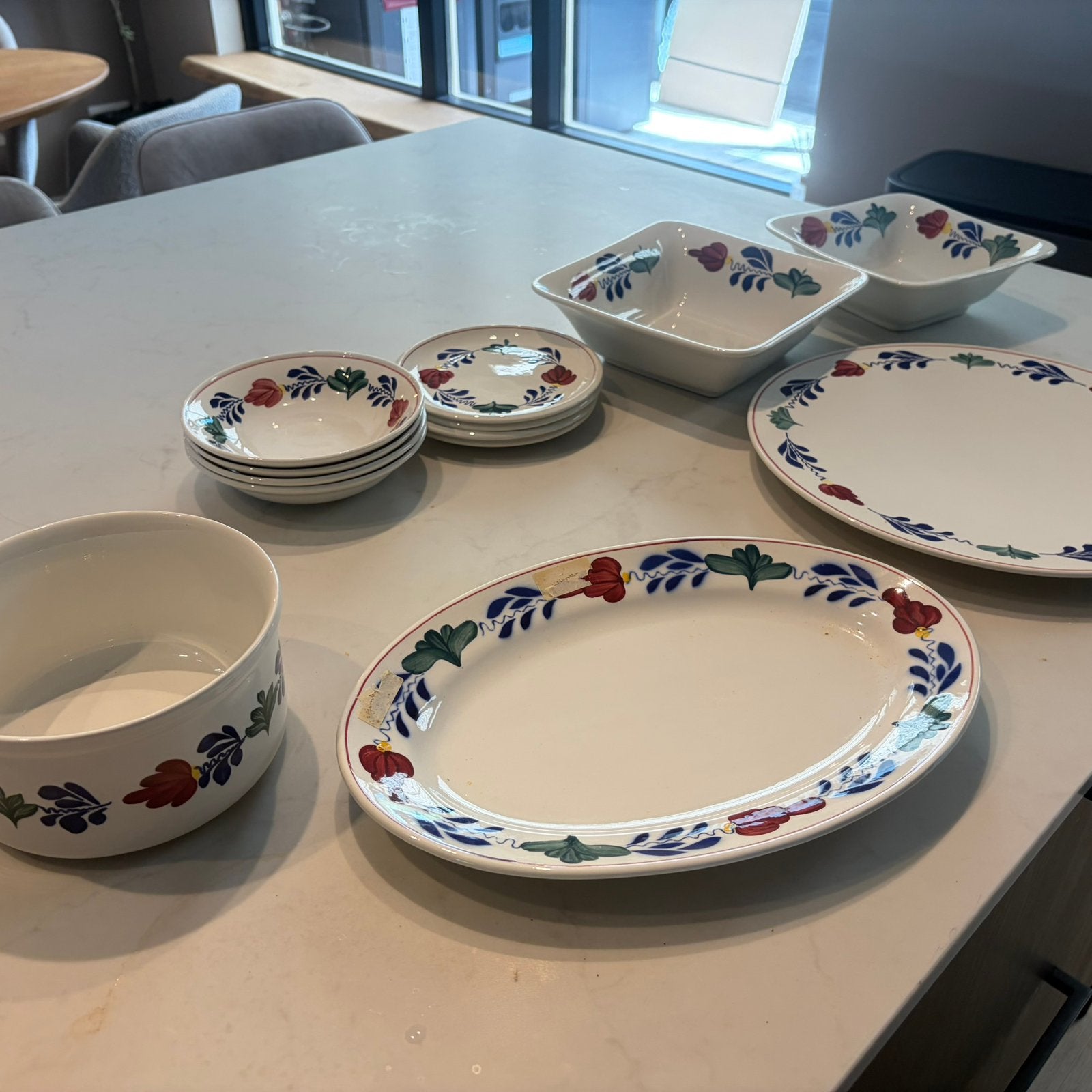 Boerenbont servies, Ophalen