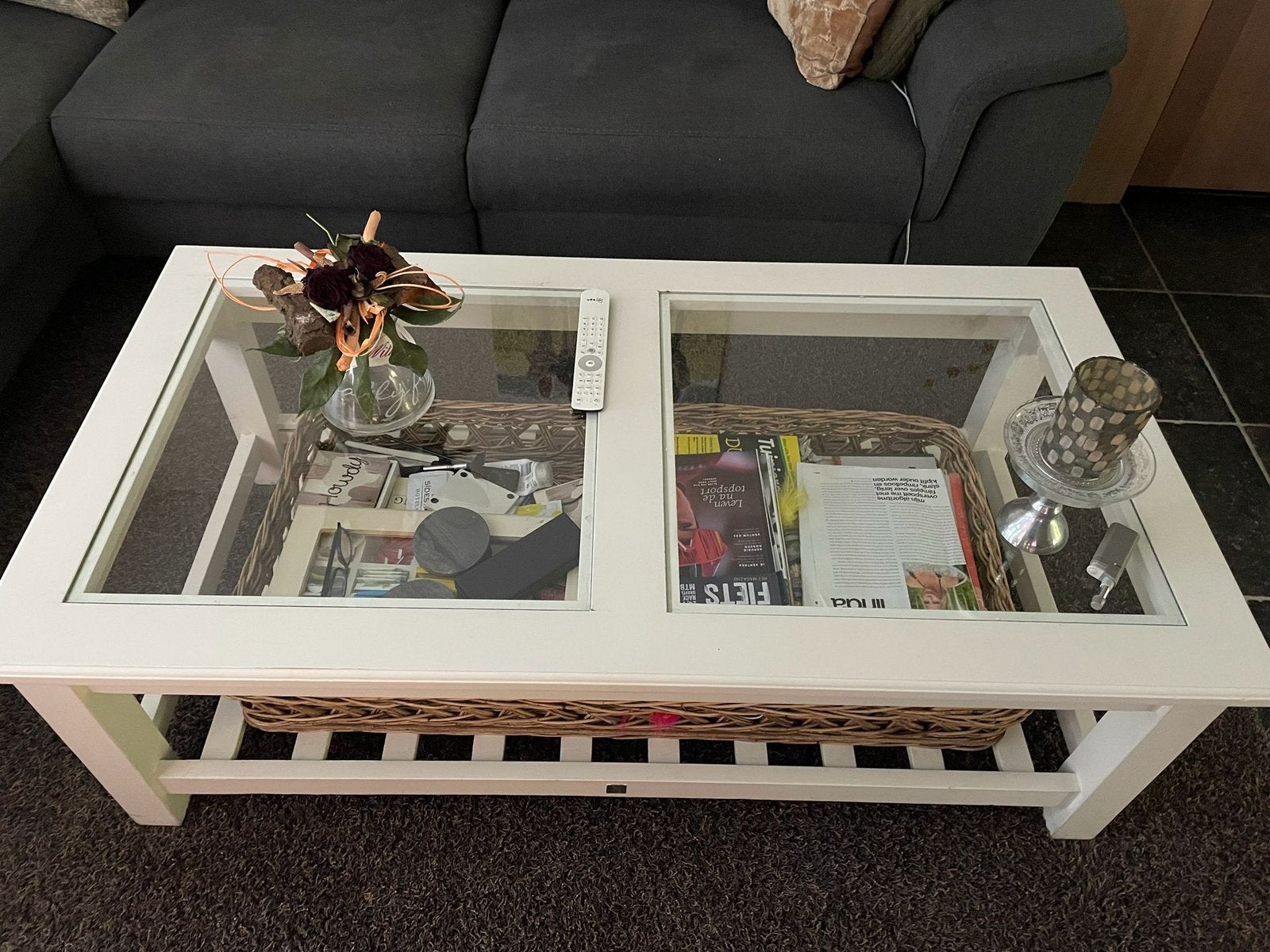 Rivièra maison eettafel en salontafel met evt eetkamerbank, Ophalen, Overige materialen, Gebruikt, 50 tot 100 cm