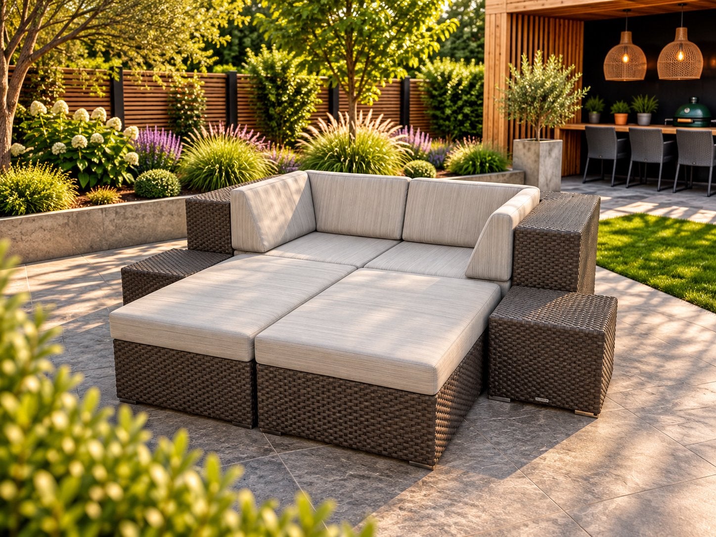 Dedon Loungeset Ligbedden, Tuin en Terras, Ophalen of Verzenden, Zo goed als nieuw, Wicker