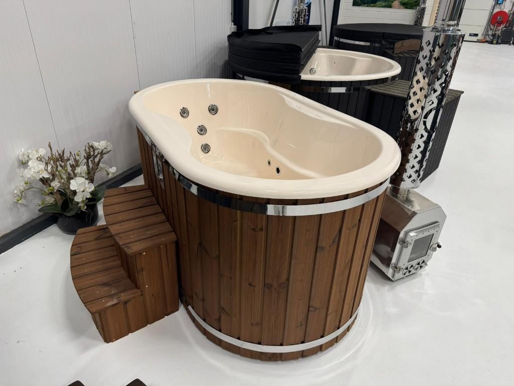 Houtgestookte Hottub Q-tub Mini | Hot Tub Ofuro | Qrest, Ophalen of Verzenden, Nieuw, Filter, Vast
