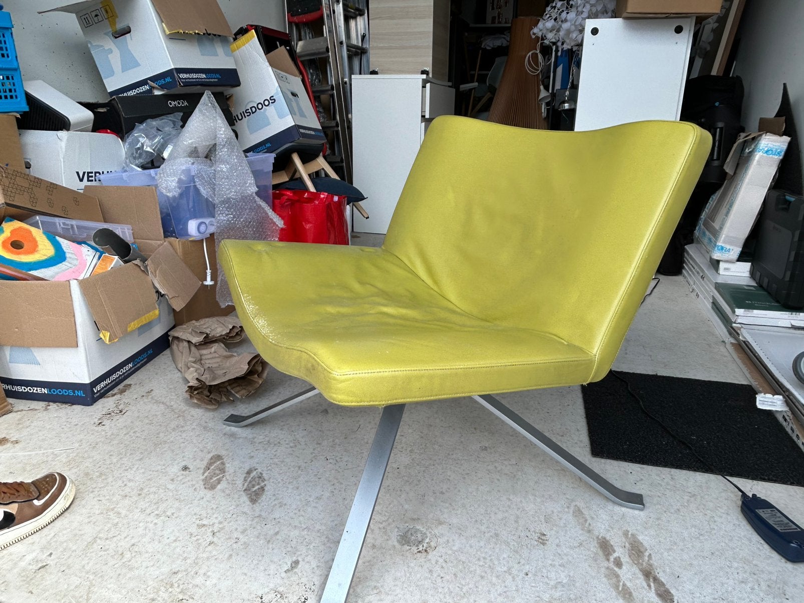 Tonon Wave fauteuil design leder groen, Huis en Inrichting, Stoelen, Gebruikt, Eén, Overige kleuren, Ophalen
