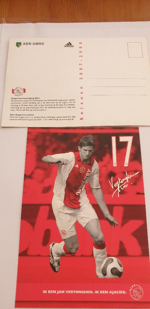 3078 ajax 2007-2008 jan vertonghen., Verzenden, 1980 tot heden, Sport en Spel