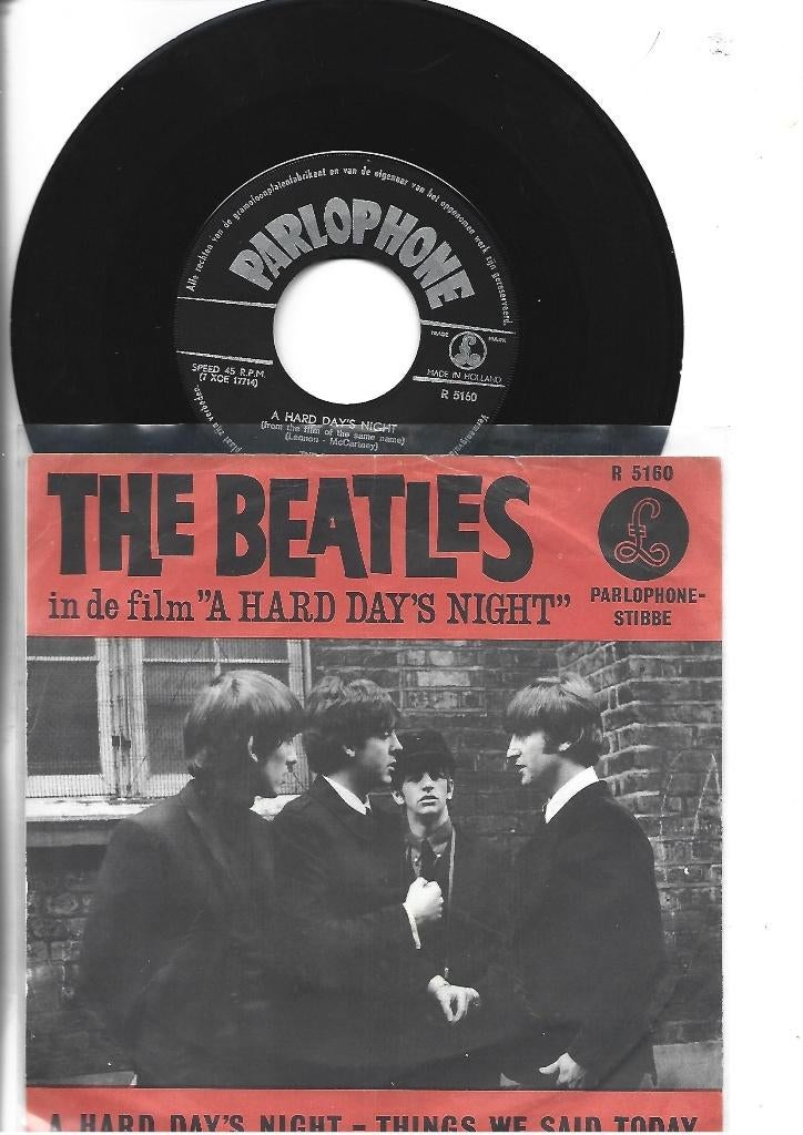 THE BEATLES SINGLE 7" A HARD DAYS NIGHT -1964, 7 inch, Single, Ophalen of Verzenden, Pop