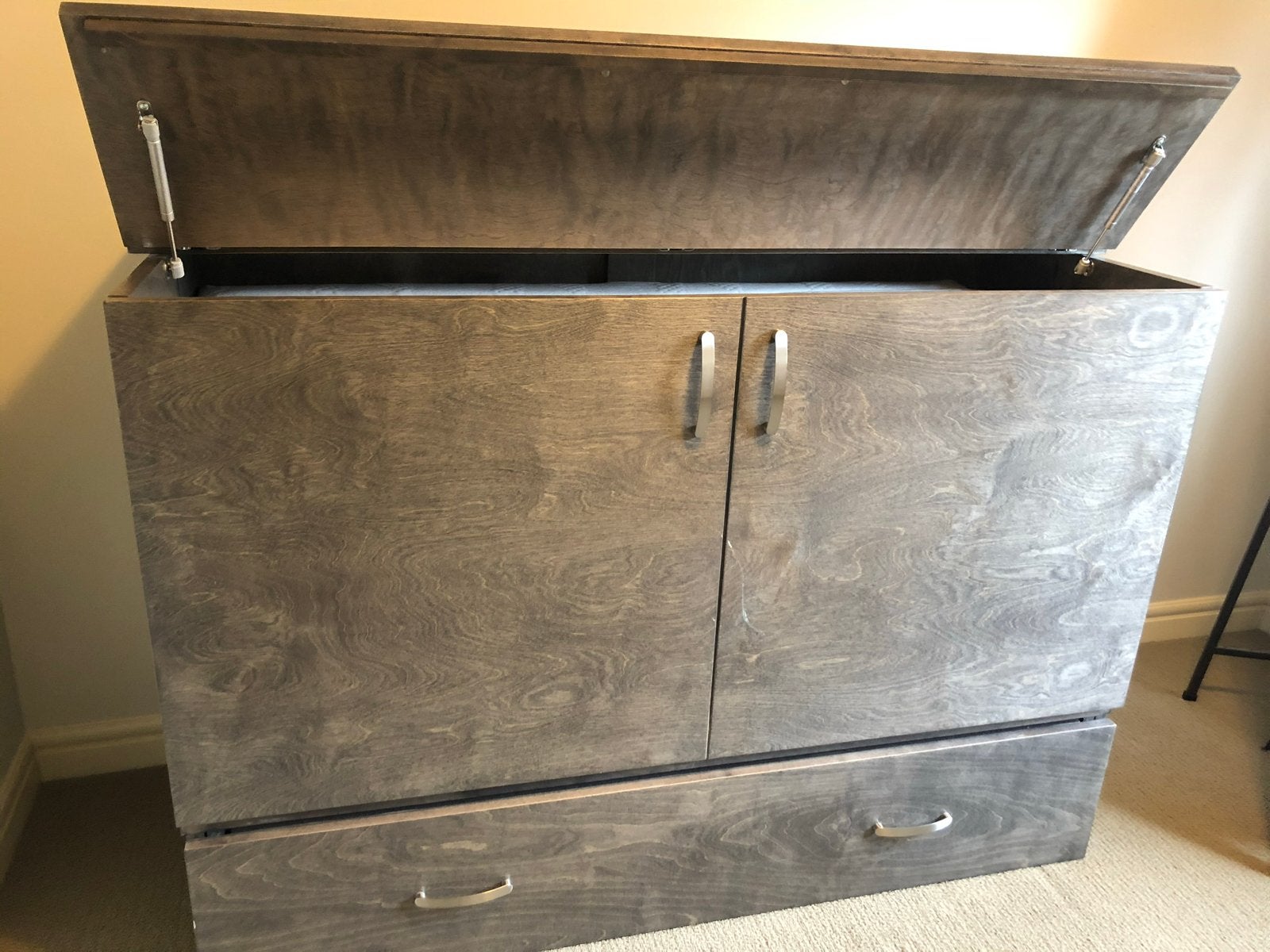 Opklapbed/Murphy bed met lade, Ophalen, Gebruikt, Eenpersoons, 200 cm