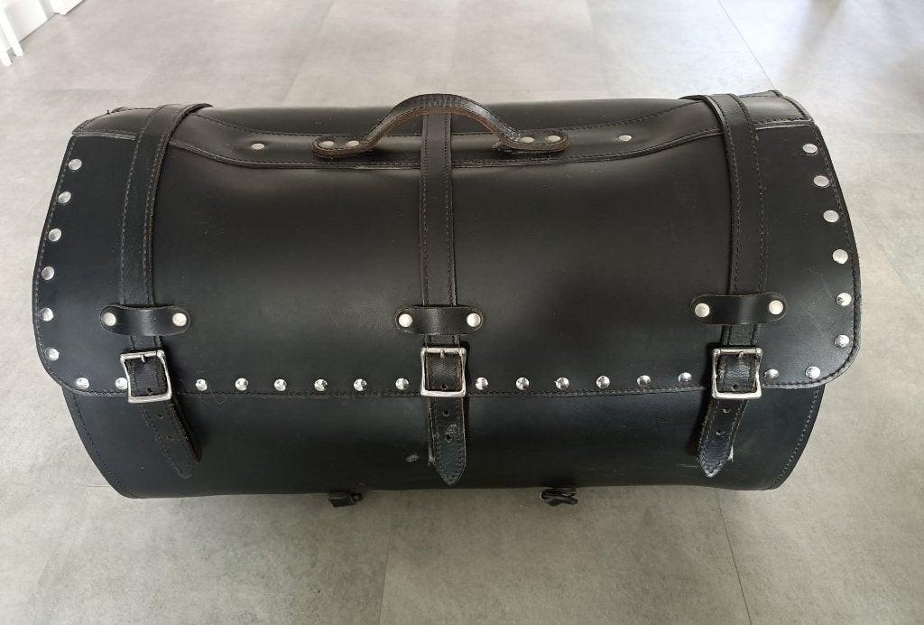 LEDERIE Lederen motortas / zadeltas / bagagerol - Zwart, Motoren, Accessoires | Koffers en Tassen, Ophalen, Gebruikt