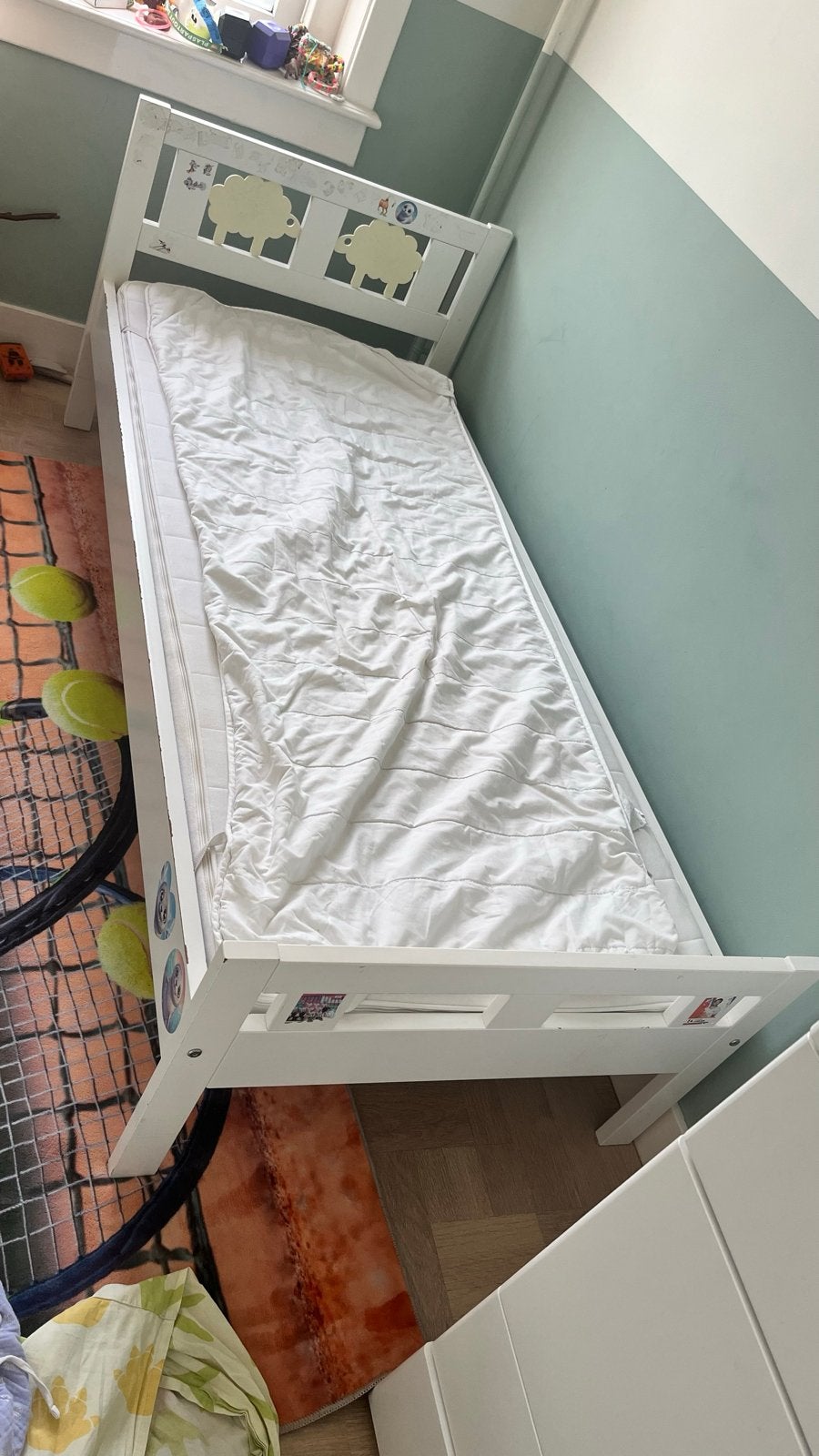 Ikea kinderbed 1.60m met matras, Ophalen, Gebruikt, 70 tot 85 cm, Matras