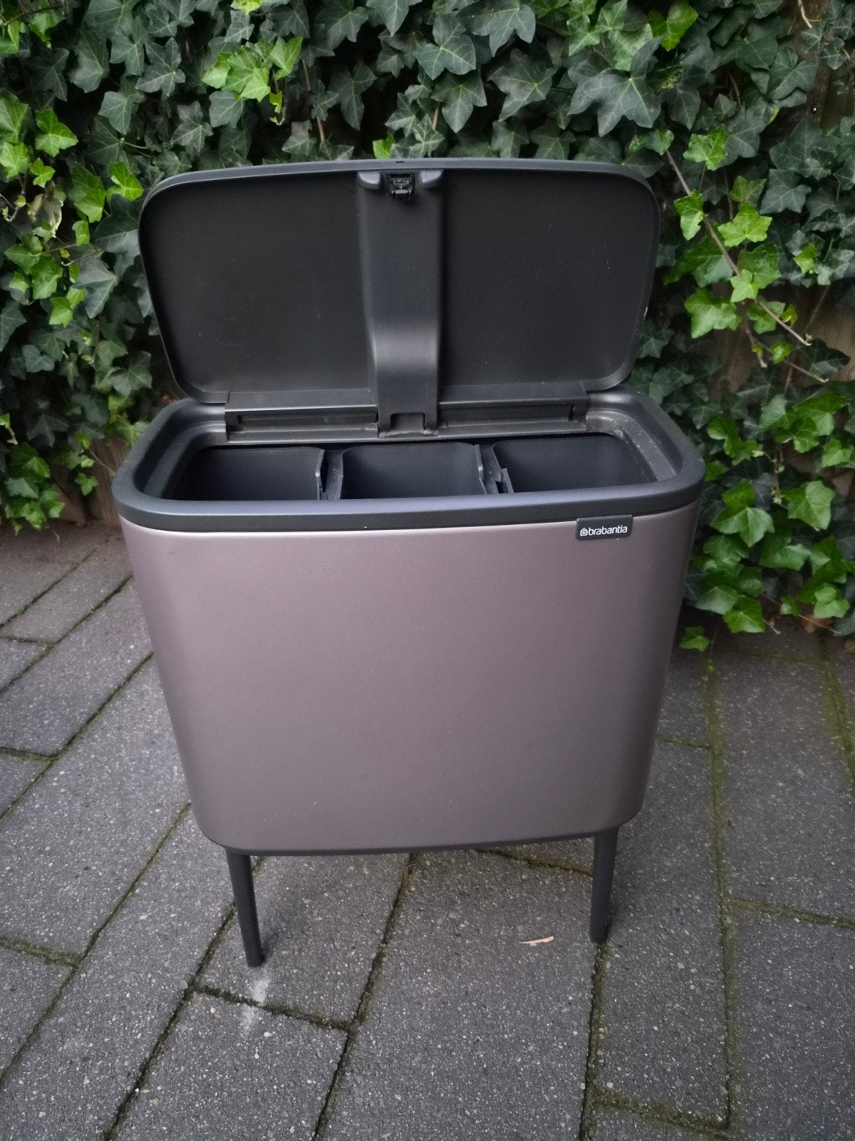 Brabantia Bo Touch Bin Prullenbak - 3 x 11 Liter - platinum, Ophalen, 50 – 75, Zo goed als nieuw, Metaal