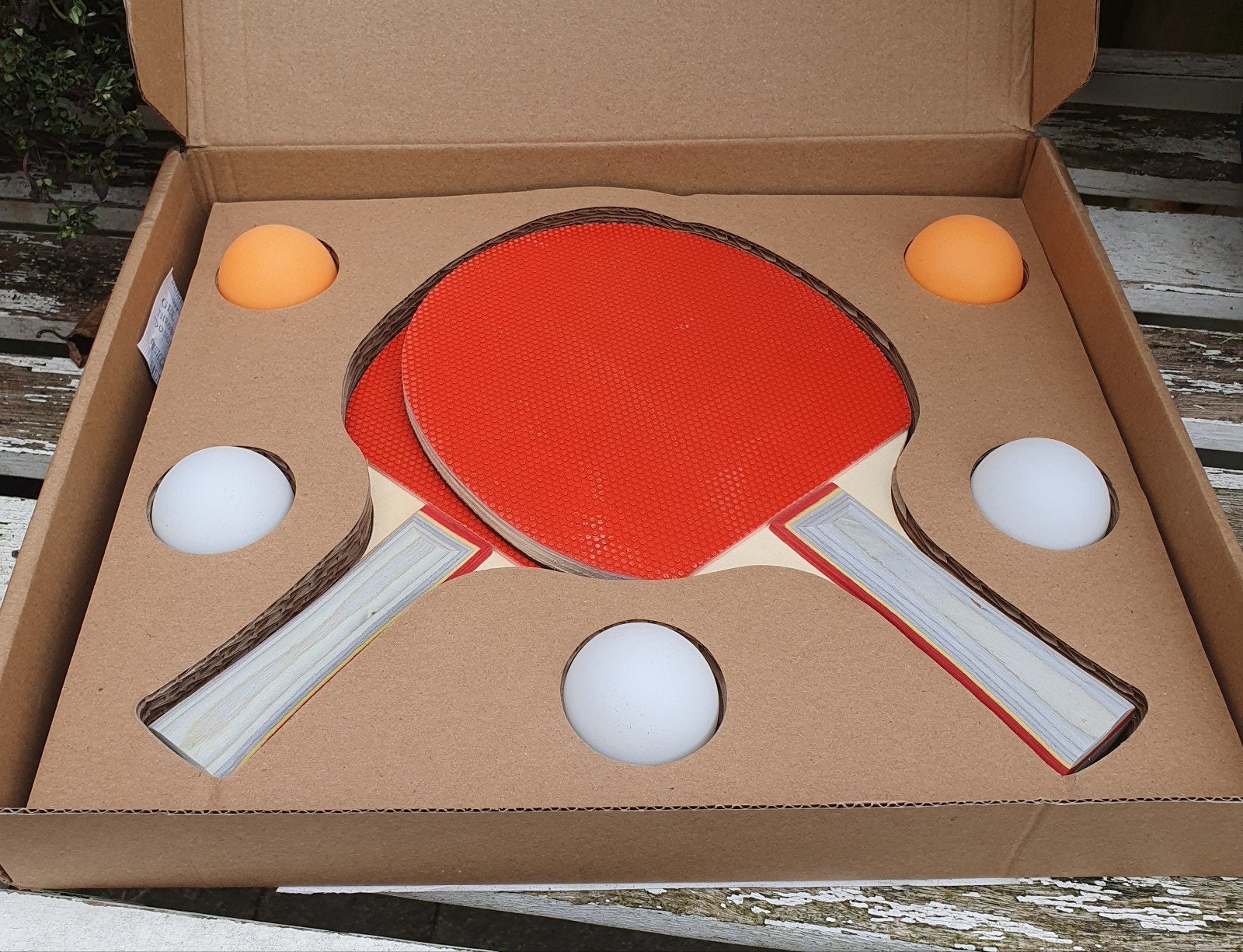 Nieuwe Tafeltennis Batjes Set met 5 Ballen, Verzenden, Nieuw, Net, Batje(s) of Balletje(s)