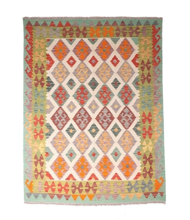Handgeweven Traditioneel Kelim Vloerkleed Wol Tapijt, 150 tot 200 cm, Oranje, Ophalen of Verzenden, ....