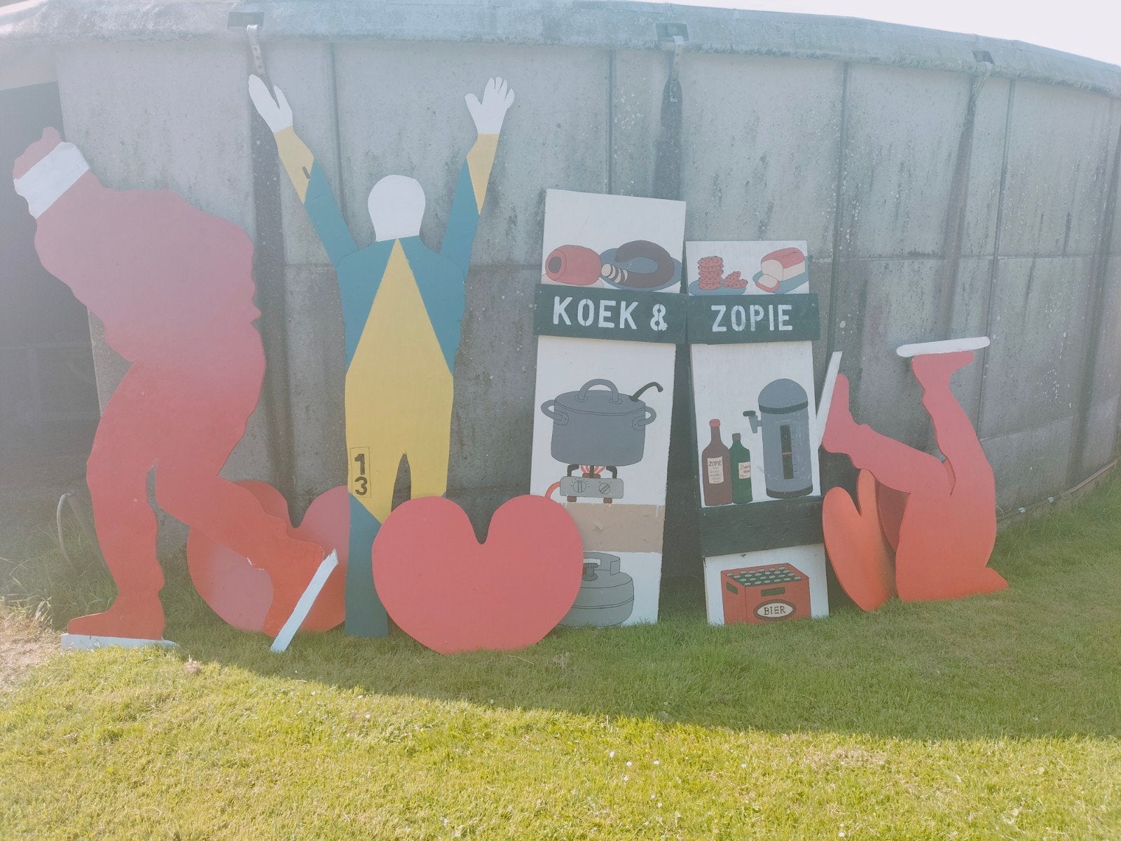 Elfstedentocht decoratie voor buurt- of dorpsfeest, Hobby en Vrije tijd, Knutselen, Gebruikt, Knutselwerk, Handgemaakt, Hout, Meerkleurig