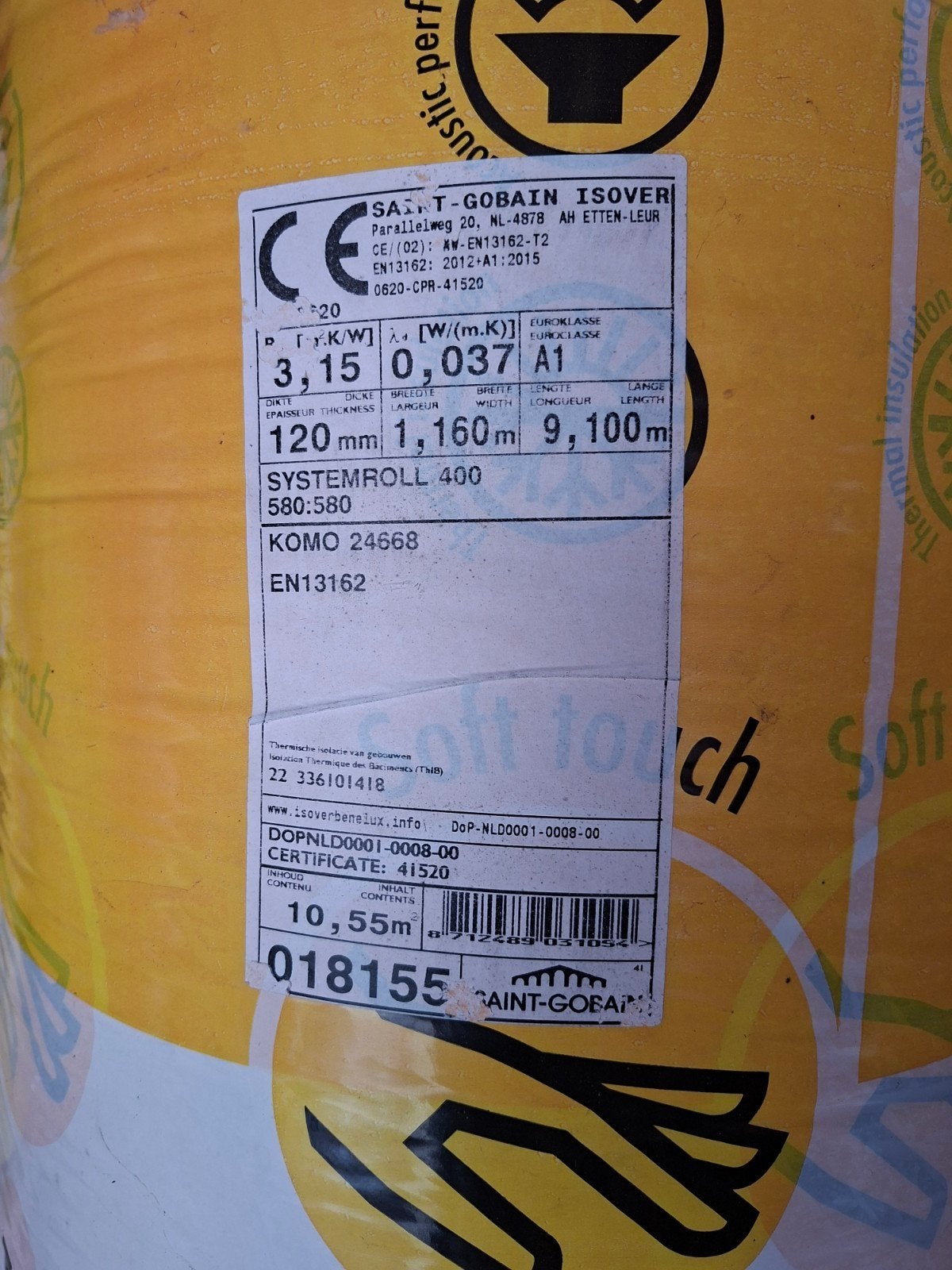 Knauf & Isover isolatierollen 80mm & 120mm, Ophalen, Overige materialen, Zo goed als nieuw, 15 m² of meer