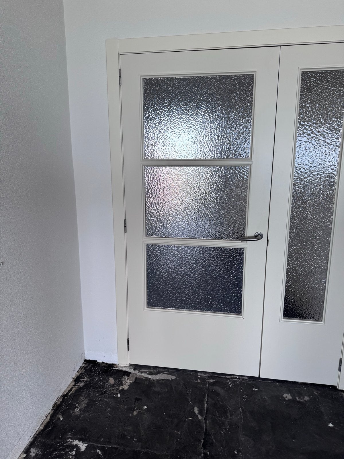Set van 2 binnendeuren met glas en kozijn 211 hoog 147 breed, 120 cm of meer, Binnendeur, Ophalen of Verzenden, Zo goed als nieuw