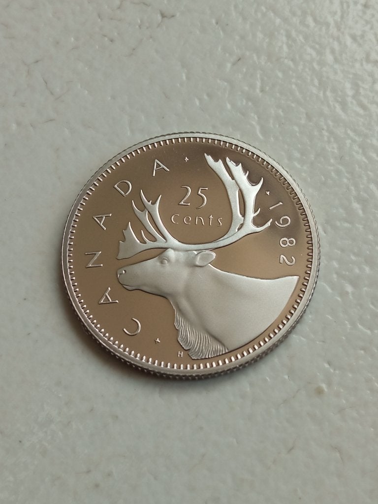 Canada 25 cent 1982., Ophalen of Verzenden, Noord-Amerika, Losse munt