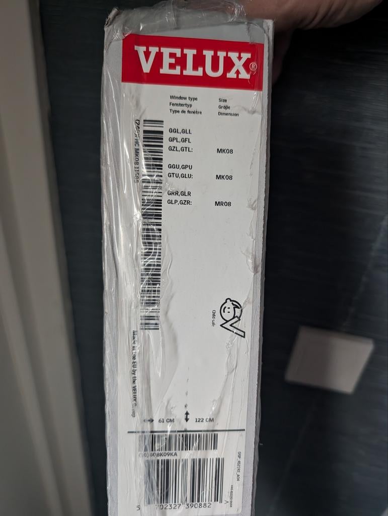 Velux plissé gordijn verduisterend MK08 grijs, Verzenden, Nieuw, Grijs, 50 tot 100 cm