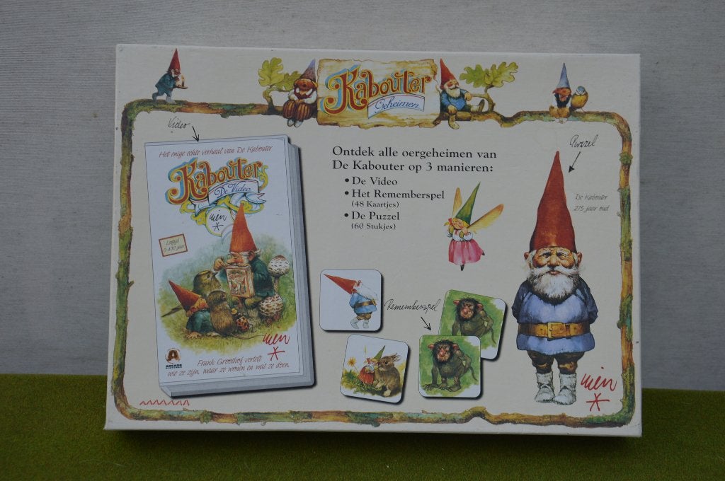 Vintage Kabouter geheimen kartonnen puzzelbox Rien Poortvlie, Ophalen of Verzenden, Zo goed als nieuw