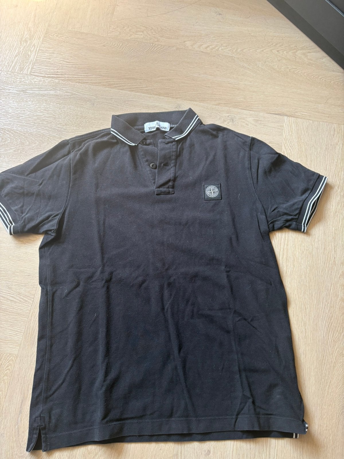 Stone Island polo, Verzenden, Zo goed als nieuw, Maat 48/50 (M), Zwart