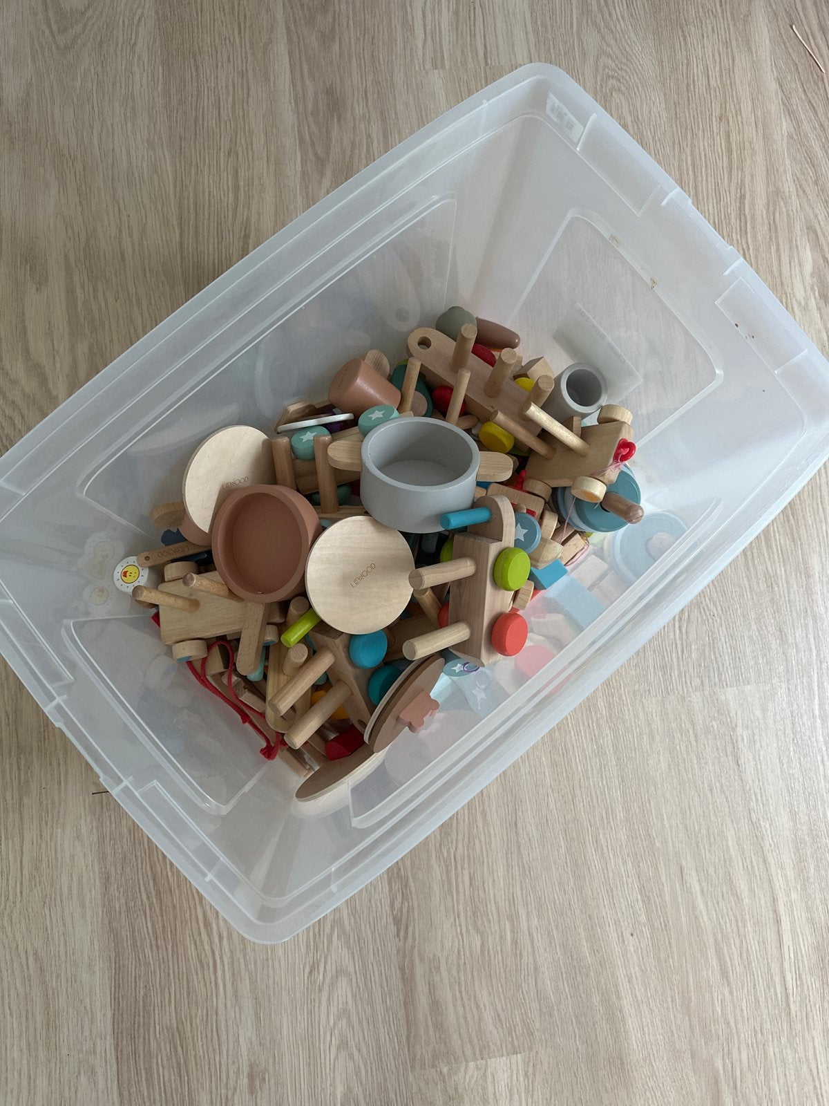 krat houten speelgoed: blokken, treintjes, kookset, Ophalen, Gebruikt, Overige typen