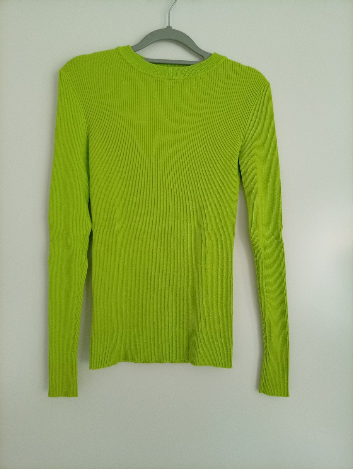 Hema rib shirt / longsleeve lime groen maat S, Kleding | Dames, Ophalen of Verzenden, Lange mouw, Maat 36 (S), Gedragen