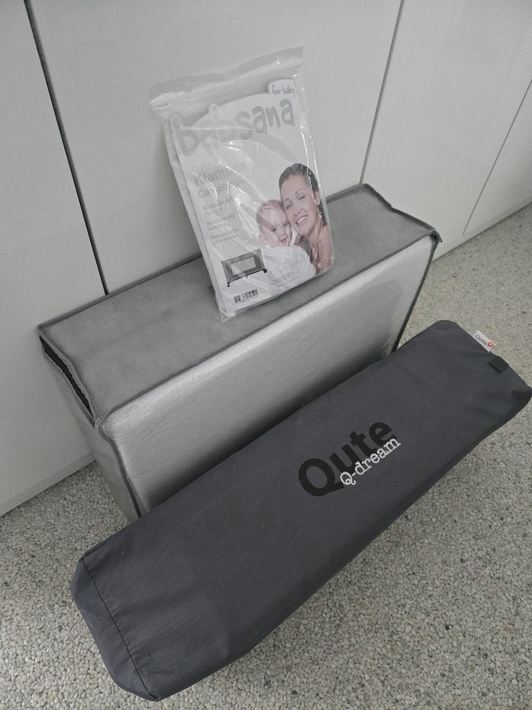Qute qdream campingbed met matras en klamboe, Ophalen, Zo goed als nieuw, Minder dan 140 cm, Matras
