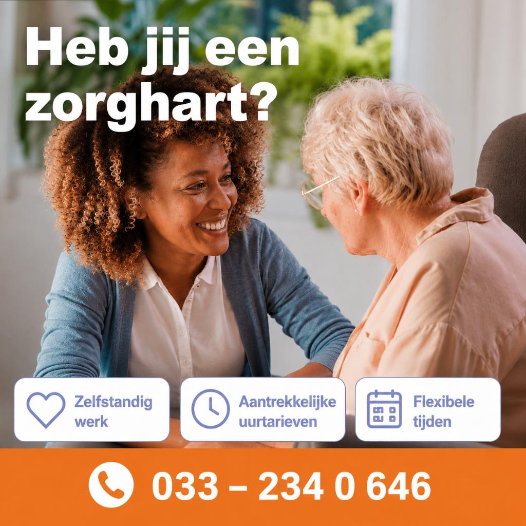Zelfstandige zorgverlener met zorghart gezocht Amersfoort, Overige vormen, Vanaf 3 jaar, Overige niveaus, Geschikt als bijbaan