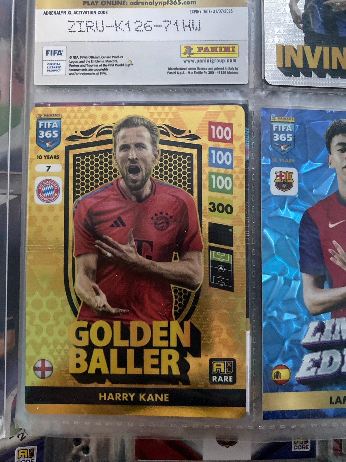 Harry Kane Golden Baller Panini FIFA 365 Adrenalyn XL, Ophalen of Verzenden, Zo goed als nieuw, Buitenlandse clubs, Spelerskaart
