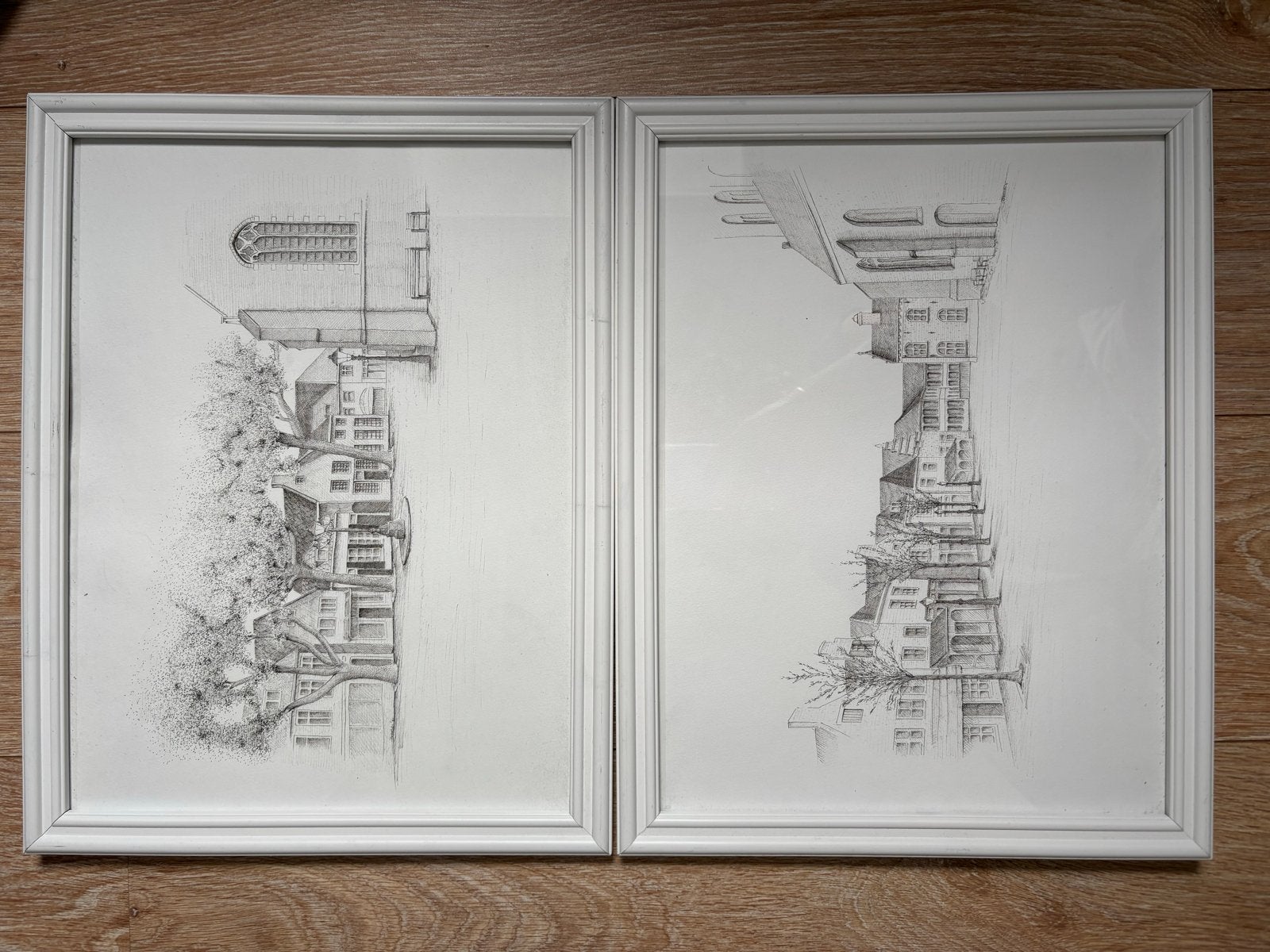 Originele pentekeningen van centrum Lochem, Antiek en Kunst, Ophalen of Verzenden, Tekening, Pentekening, Ingelijst