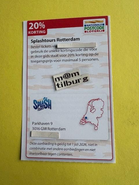Splashtours Rotterdam 20 % korting, Drie personen of meer, Kortingsbon, Overige typen