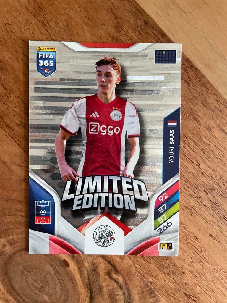Panini FIFA 365 Limited Edition Youri Baas Ajax kaart, Ophalen of Verzenden, Zo goed als nieuw, Ajax, Spelerskaart