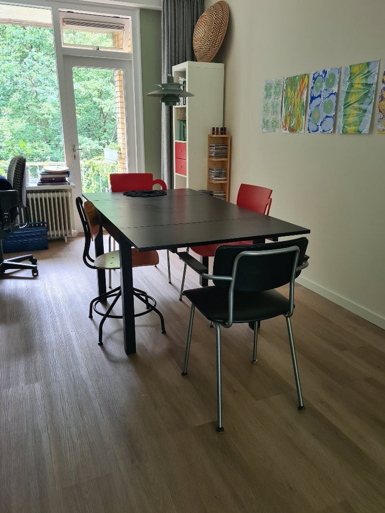 Tafel Bjursta Ikea zwart, Ophalen, Gebruikt, 100 tot 150 cm, 50 tot 100 cm