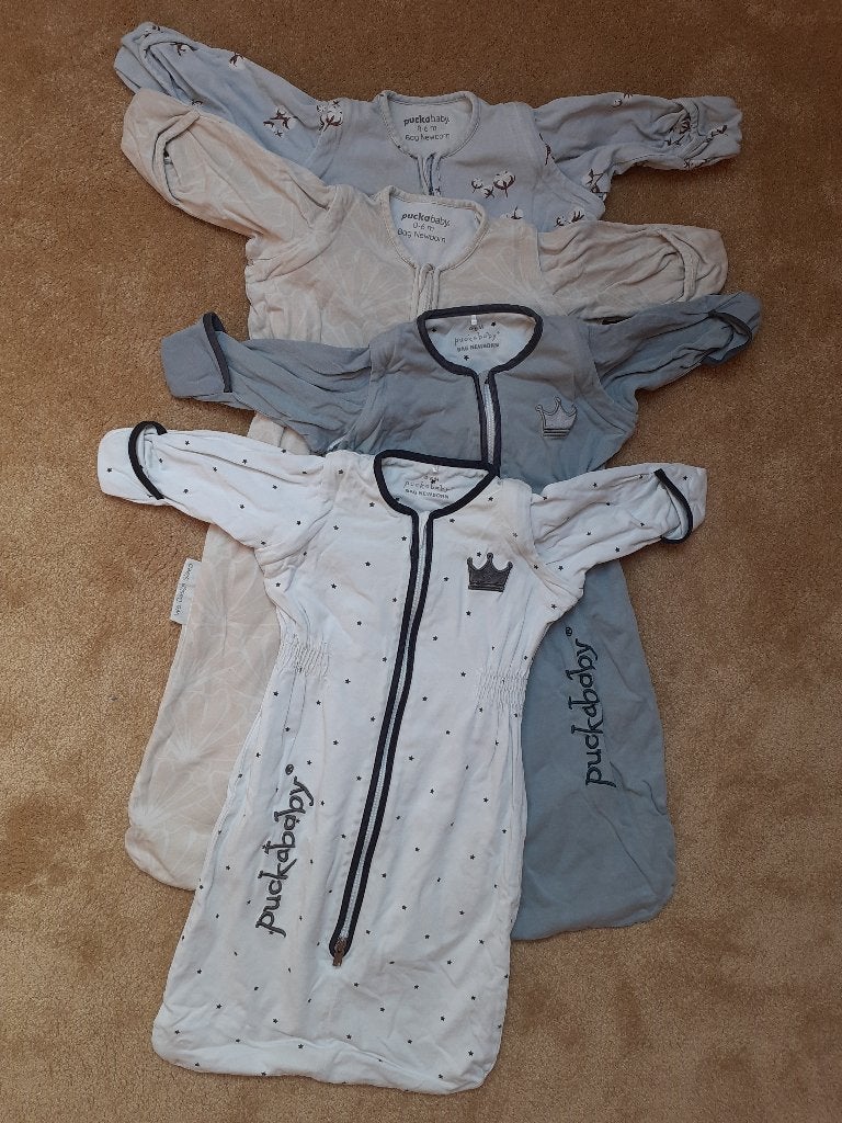 4x puckababy newborn slaapzak (0-6 maanden), Wasbaar, Puckababy, Ophalen of Verzenden, Zo goed als nieuw