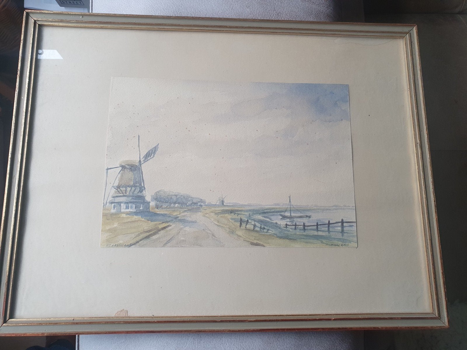 aquarel Hollands landschap Hans v d Schaaf   Friesland ?, Antiek en Kunst, Ophalen, Landschap, Papier, Klassiek