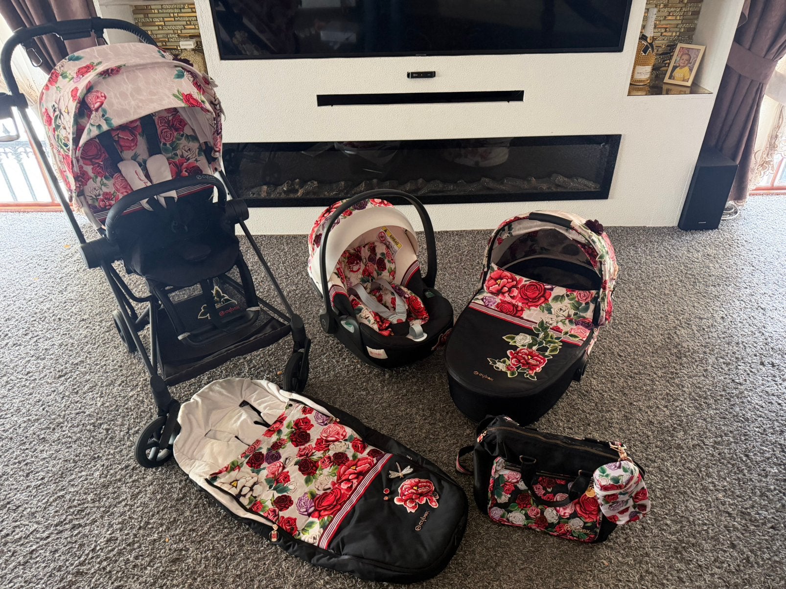 Cybex Spring Blossom complete kinderwagen, Kinderen en Baby's, Zo goed als nieuw, Combiwagen, Met autostoeltje, Ophalen